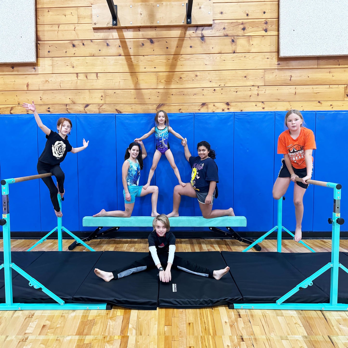 PreGymnastic Foldable Gymnastics Bar, 6FT Horizontal Bars, Folding Training Bar for Kids Ages 3-18, Weight Limit 500 LB, Adjustable kip Bar,Home Gym Equipment Indoor
