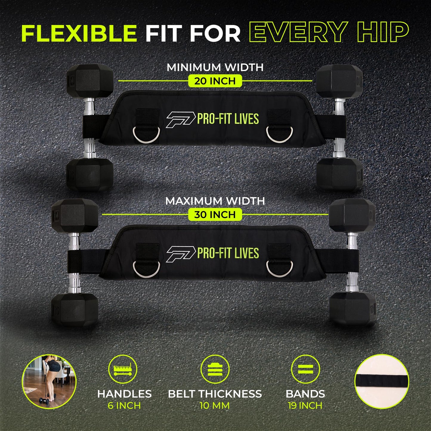PRO-FIT LIVES Hip Thrust Belt for Dumbbells - Padded Glute Bridge Weight Strap - Adjustable Kettlebell & Plate Holder - Portable Workout Booty Equipment Weightlifting for Women