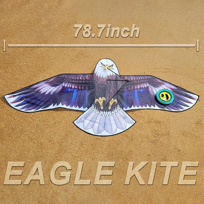 Bald Eagle Kite for Adults and Kids, Huge Kites Easy to Fly Single Line Kite for Beach Trip