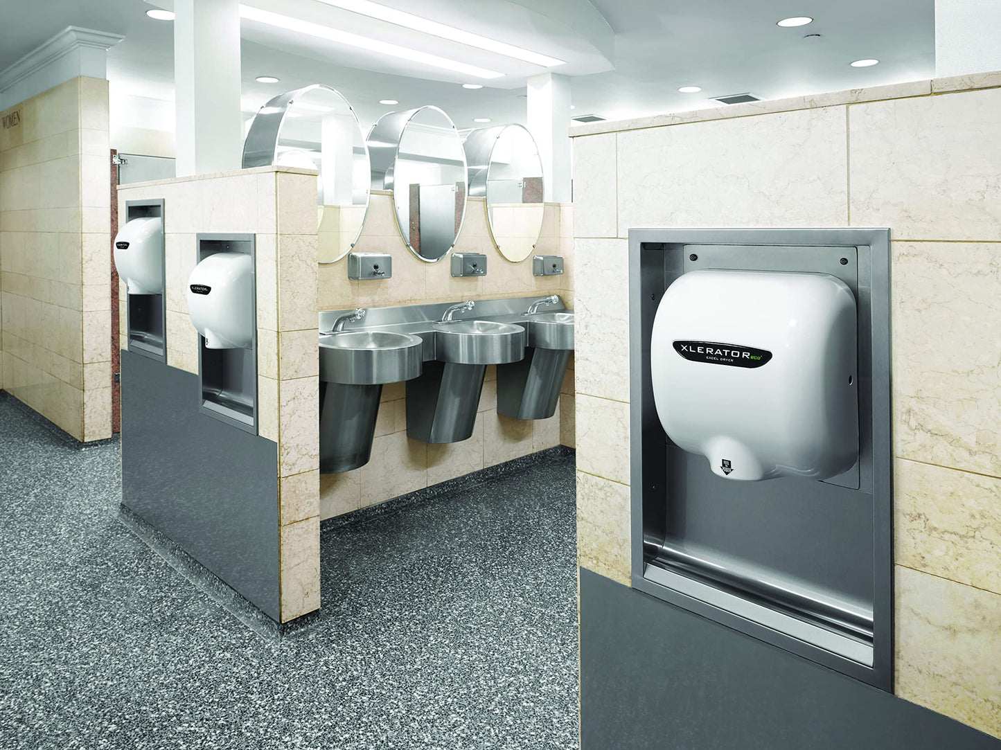 XLERATOReco XL-BW-ECO 1.1N High Speed Commercial Hand Dryer, Excel Dryer, White Thermoset Cover, Automatic Sensor, Surface Mount, Noise Reduction Nozzle, LEED Credits, No Heat 4.5 Amps 110/120V