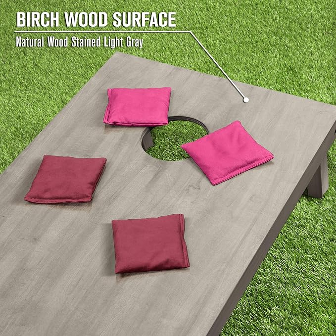 GoSports 4 ft x 2 ft Regulation Size Wooden Cornhole Boards Set - Includes Carrying Case and Bean Bags (Choose Your Colors) Over 100 Color Combinations