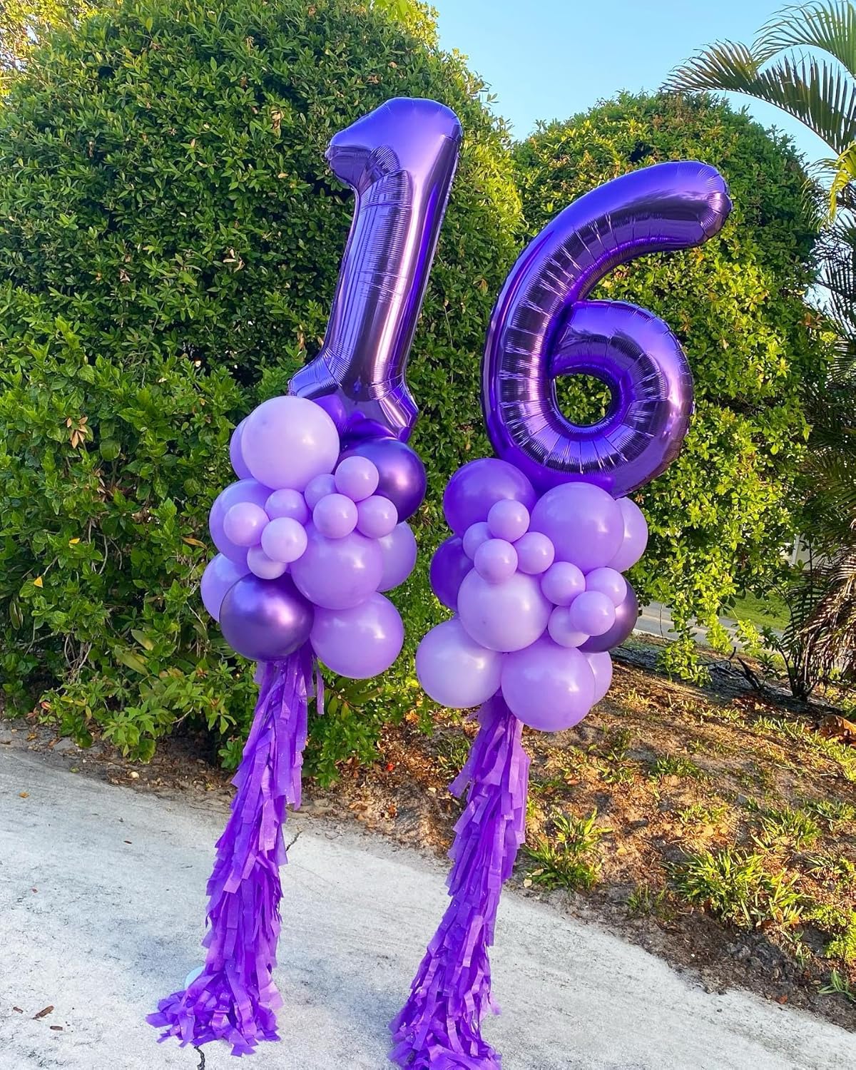 Purple Number 16 Balloon - 40 Inch Giant Foil Balloon for 16th Birthday Party Decorations