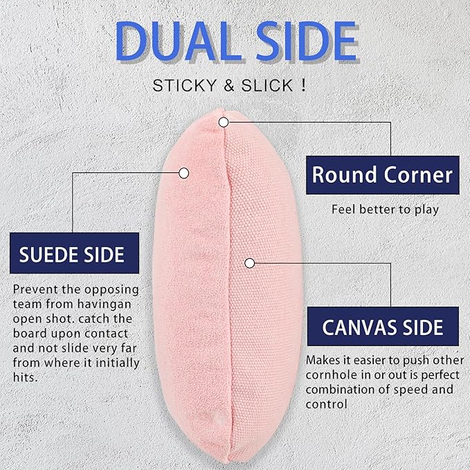 EunHo Dual Sided Cornhole Bags Regulation Set of 8 Professional Cornhole Bean Bags Slick and Stick for Tossing Game-All Weather