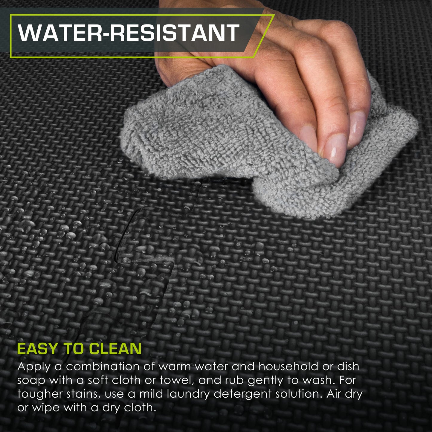 ProsourceFit Weaved Pattern Extra Thick Exercise Puzzle Mat ¾-inch, EVA Foam Interlocking Tiles for Protective, Cushioned Flooring for Home and Gym Equipment; Black, 24 SQ FT, 6 Tiles