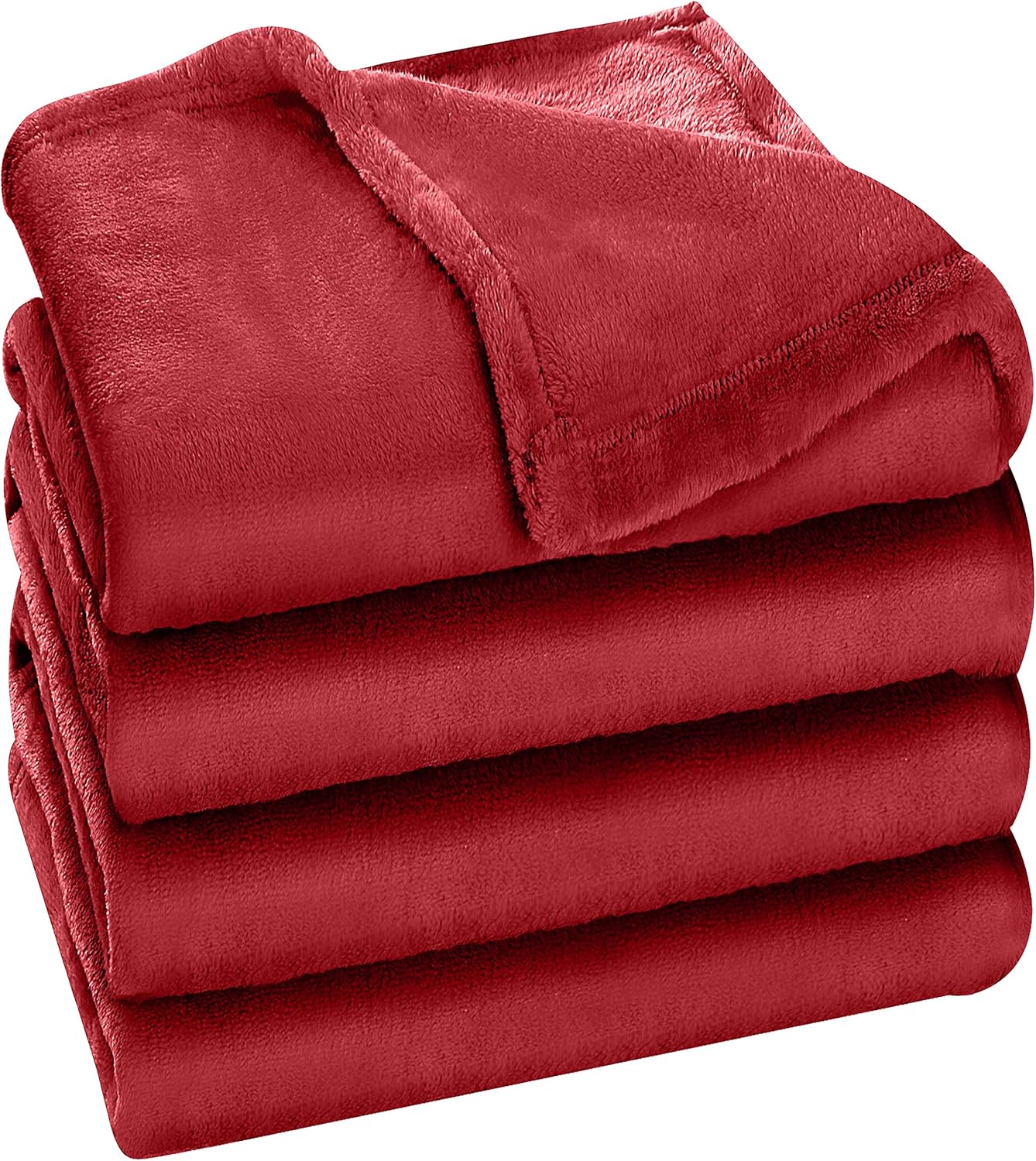 Utopia Bedding Fleece Blanket - Luxury Burgundy Queen Size Microfiber | Soft & Anti-Static (90x90 Inch)