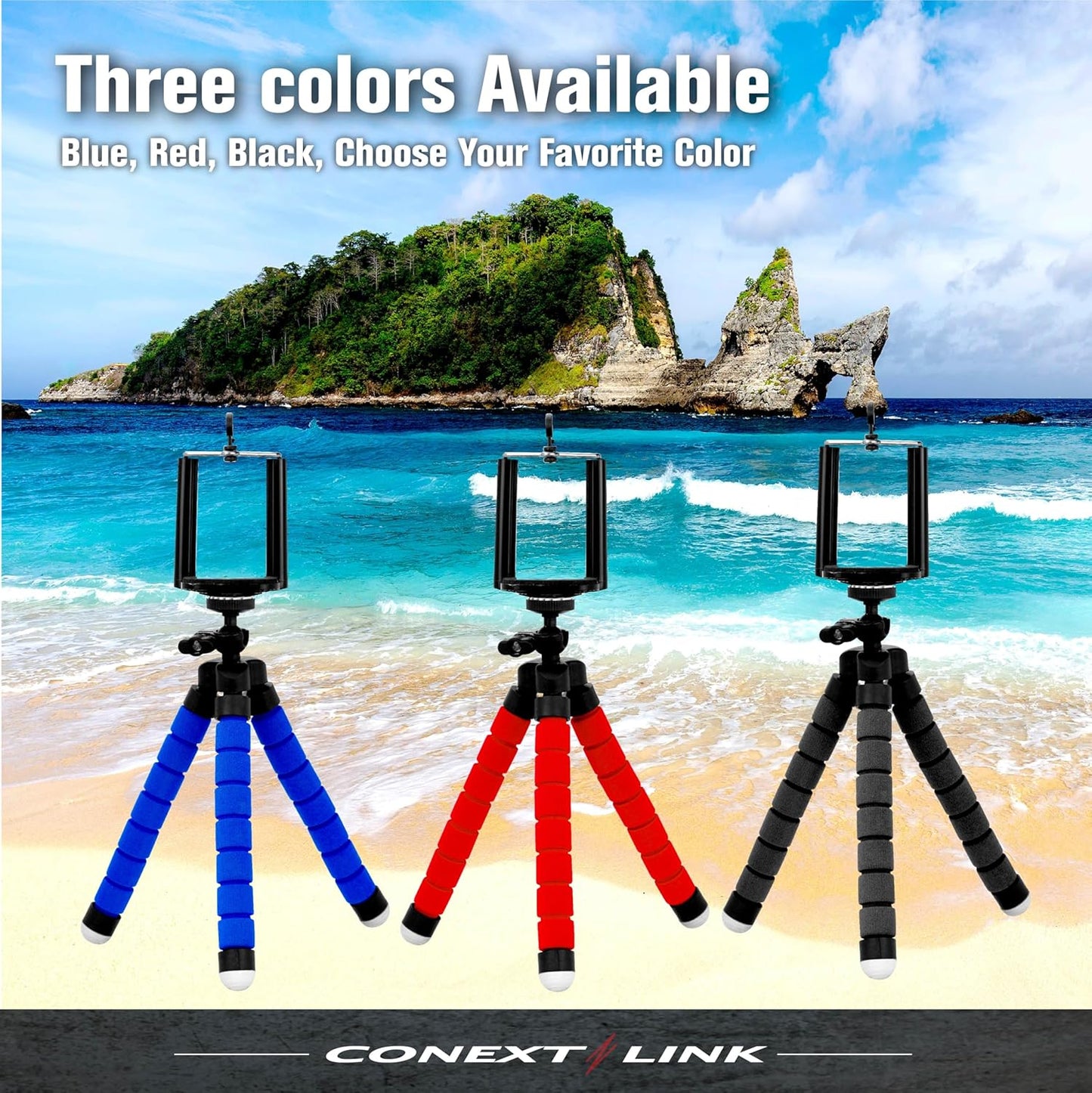 Conext Link Universal Adjustable Octopus Tripod Stand Phone Holder for iPhone Camera (Blue)