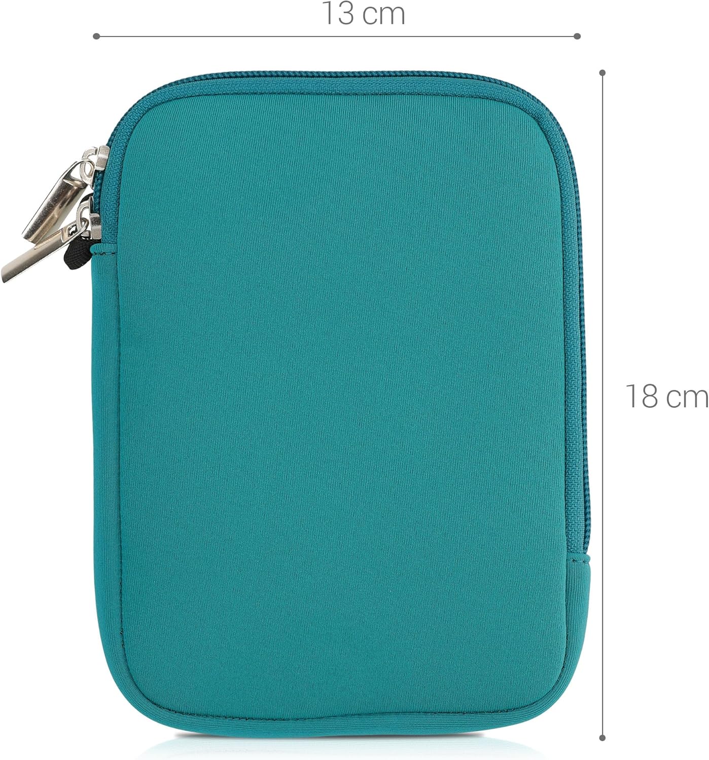 kwmobile 6" Neoprene e-Reader Pouch Size eReader - Universal eBook Sleeve Case with Zipper - Petrol