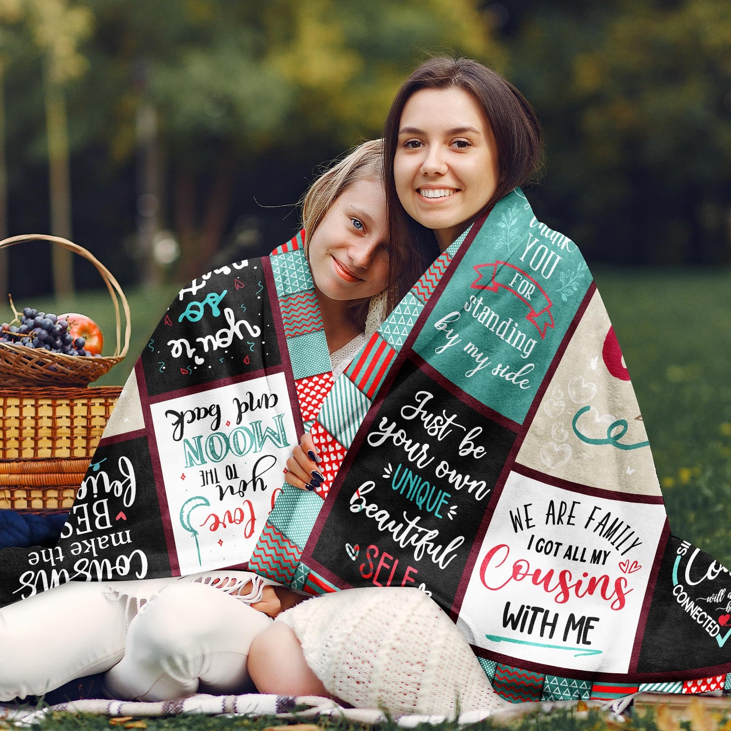 TOBUNKIEN Cousin Gifts for Women - Cousin Birthday Gifts - Birthday Gift for Cousins Female - Best Cousins Ever Gifts Blanket 60"X 50"