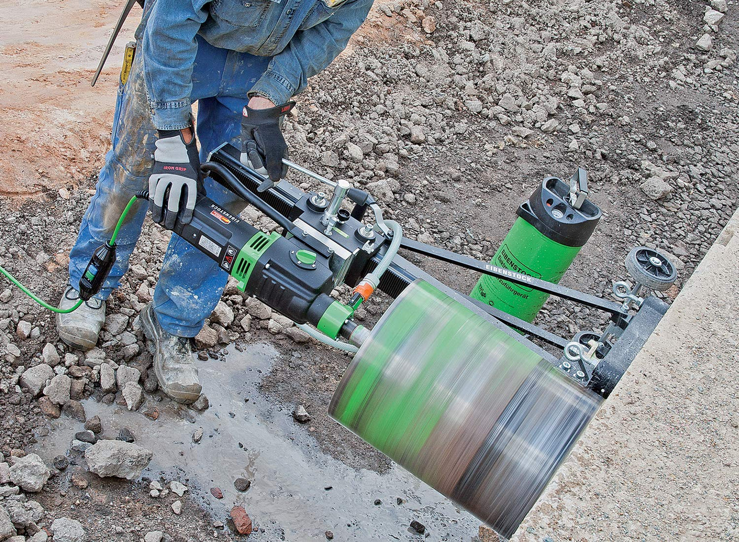 CS Unitec | EBM 352/3 PSA | Diamond Wet Core Drill Motor with Anchor Stand for Reinforced Concrete. High Torque, 20 Amp, Drilling Capacity up to 14” Diameter (with Spacer) – Made in Germany