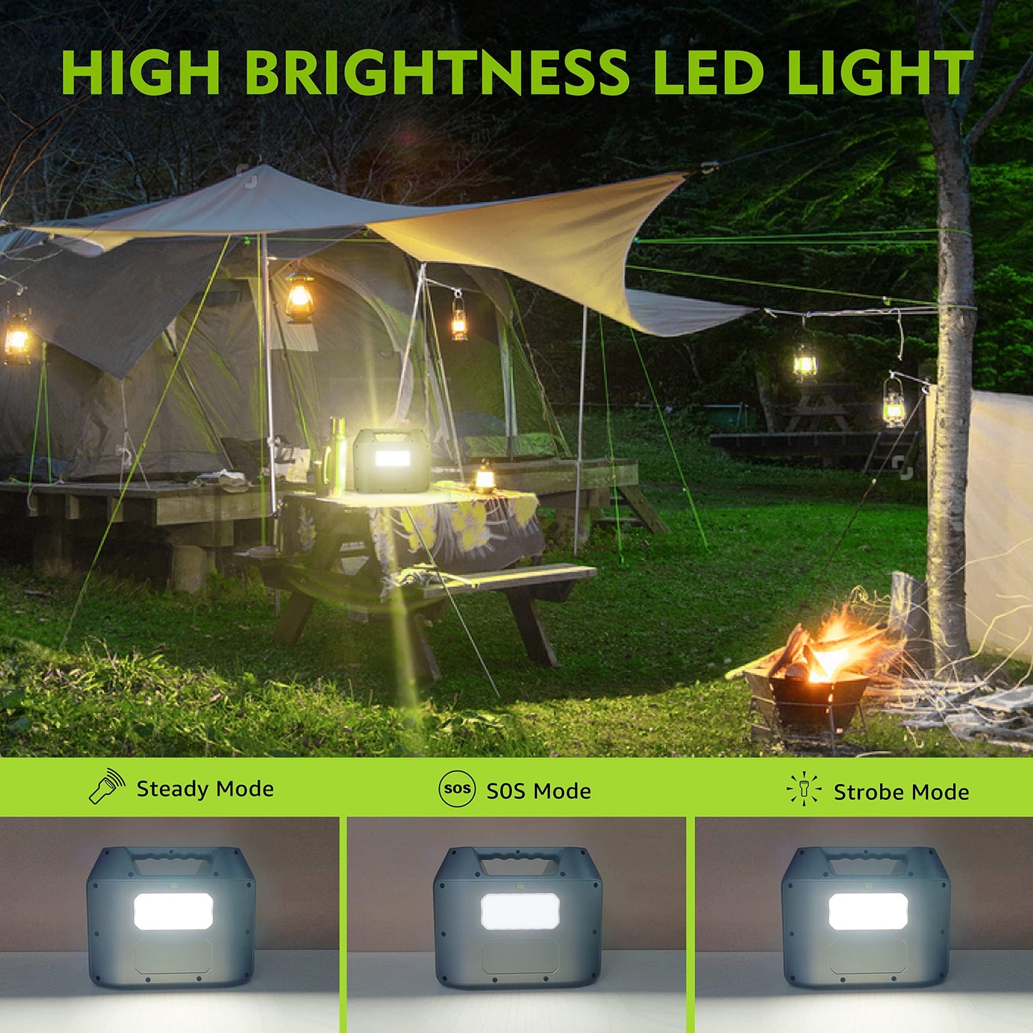 Solar Generator, 296Wh Portable Power Station,110V Pure Sine Wave, 80000mAh Backup Battery Power Supply for CPAP Outdoor Camping, Traveling, and Emergencies