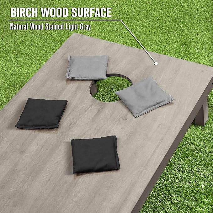 GoSports 4 ft x 2 ft Regulation Size Wooden Cornhole Boards Set - Includes Carrying Case and Bean Bags (Choose Your Colors) Over 100 Color Combinations