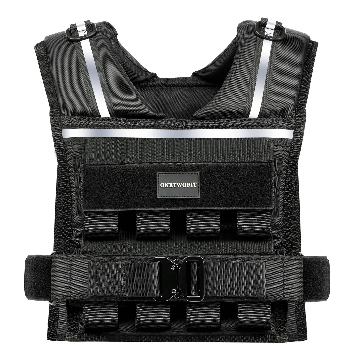 35lb/45lb Weighted Vest Men , Adjustable Rucking Vests for Walking with Reflective Stripe, 1.2" Ultra Thick Shoulder Padding Strength Training Workout Vest for Running GYM Home, Detachable Iron Weights