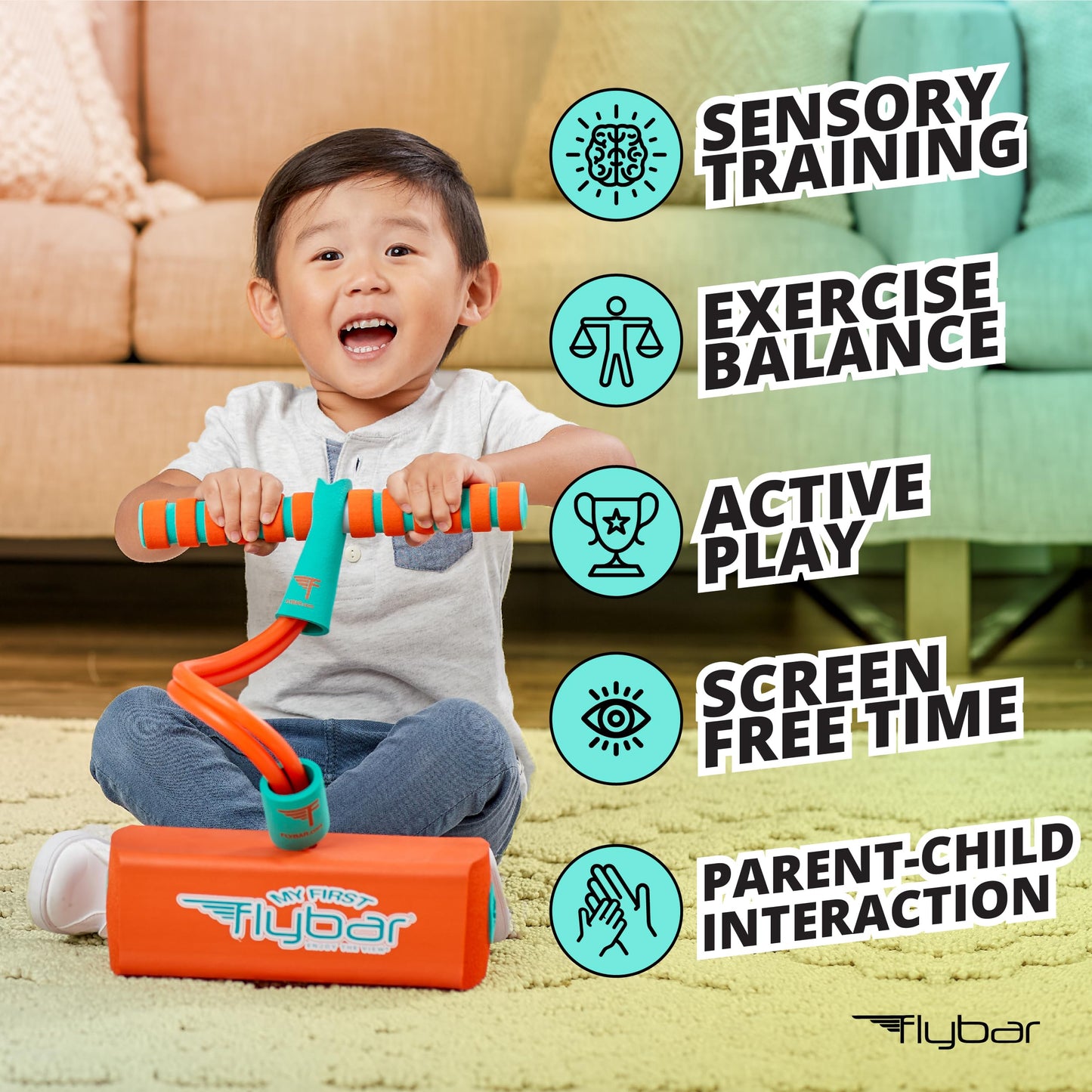 Flybar My First Foam Pogo Jumper for Kids Fun and Safe Pogo Stick for Toddlers, Durable Foam and Bungee Jumper for Ages 3 and up, Supports up to 250lbs (Orange)