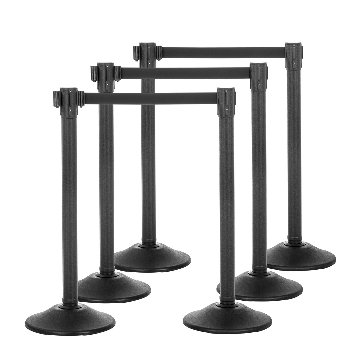 US Weight Crowd Control Barriers- Sentry Plus Stanchion with Extended 11' Retractable Belt Barrier– Easy Connect Assembly - Made in The USA