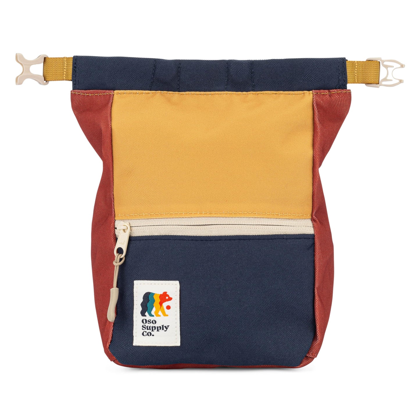 Oso Supply Co - Large Roll Down Bouldering Chalk Bucket (Navy/Yellow/Red)