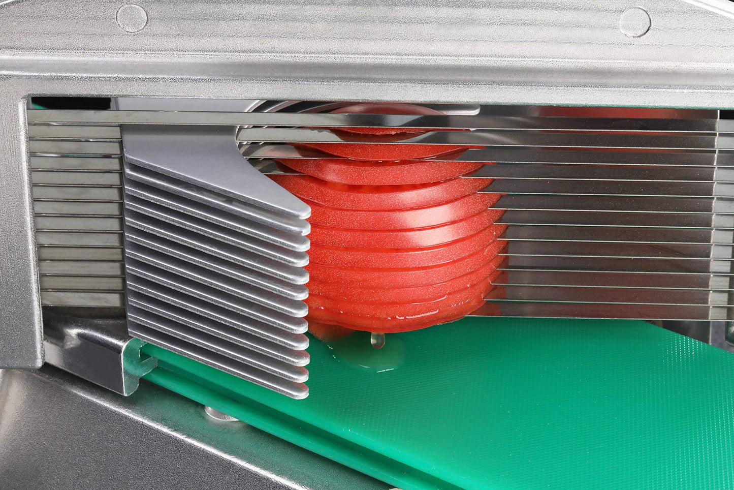 New Star Foodservice Commercial Tomato Slicer, 3/16-Inch, Aluminum Body with Stainless Steel Blades