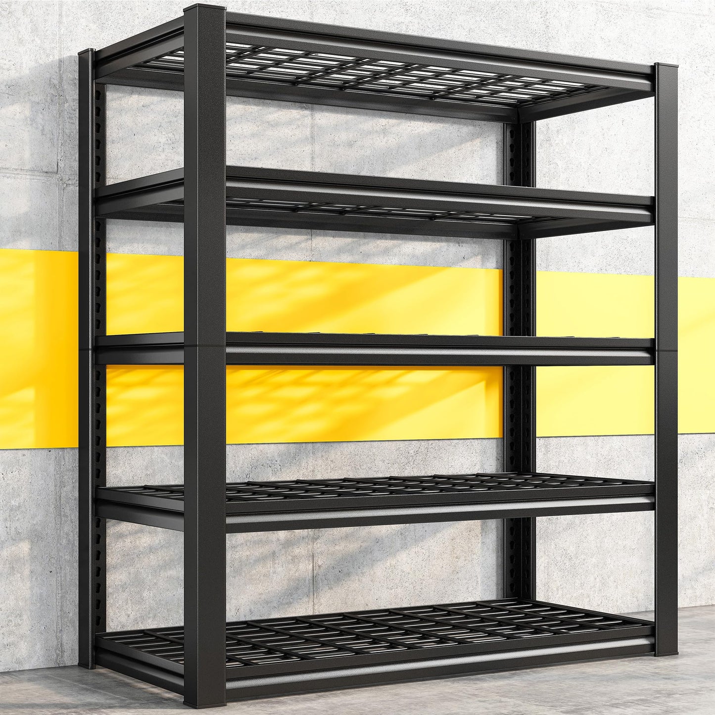 REIBII Garage Shelving 3200LBS, 5-Tier Storage Shelves, Adjustable Industrial Metal Shelving Unit for Garage, Basement, Pantry, Warehouse,Commercial, 36" W x 16" D x 72" H