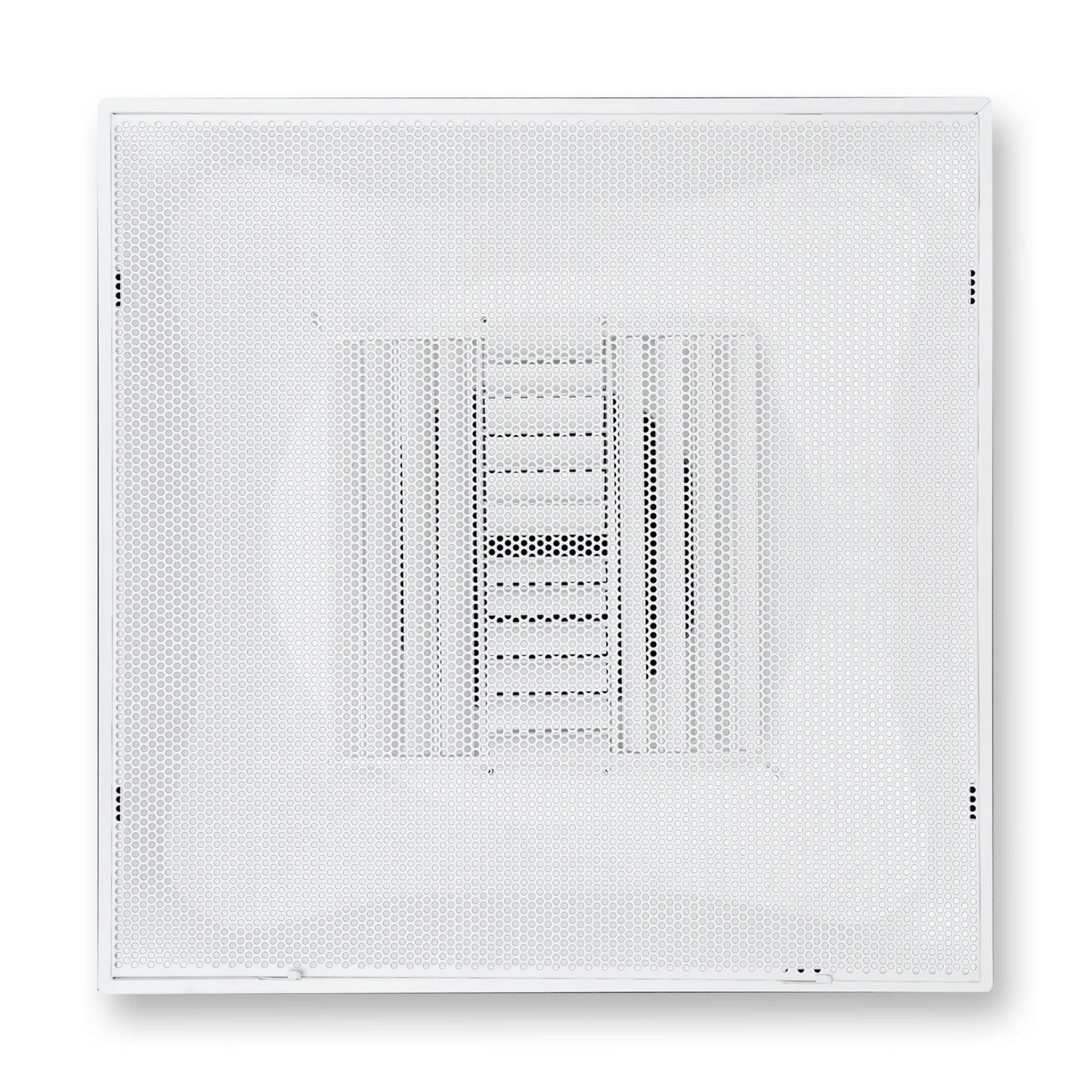 Fits 24x24 Steel T-Bar Ceiling Grid | 2x2 Feet Lay in Steel Perforated Face Air Supply Diffuser with Round 10" [Neck Size] by Handua | Ceiling Vent | White| Outer Dimension: 23-3/4" x 23-3/4"