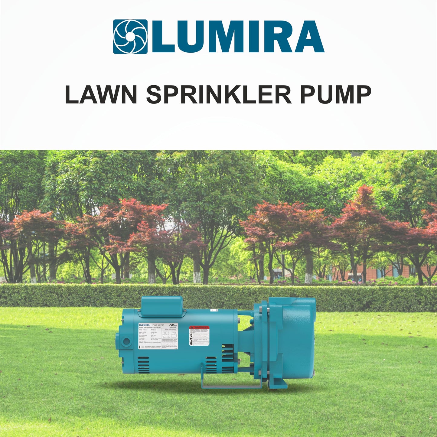LUMIRA 1.5 HP, 72 GPM, Lawn/Irrigation/Garden Sprinkler Pump, Cast Iron, 115/230V Single Phase