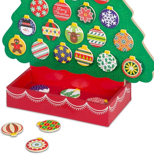 Melissa & Doug Countdown to Christmas Wooden Advent Calendar - Magnetic Tree with 25 Fun Magnets