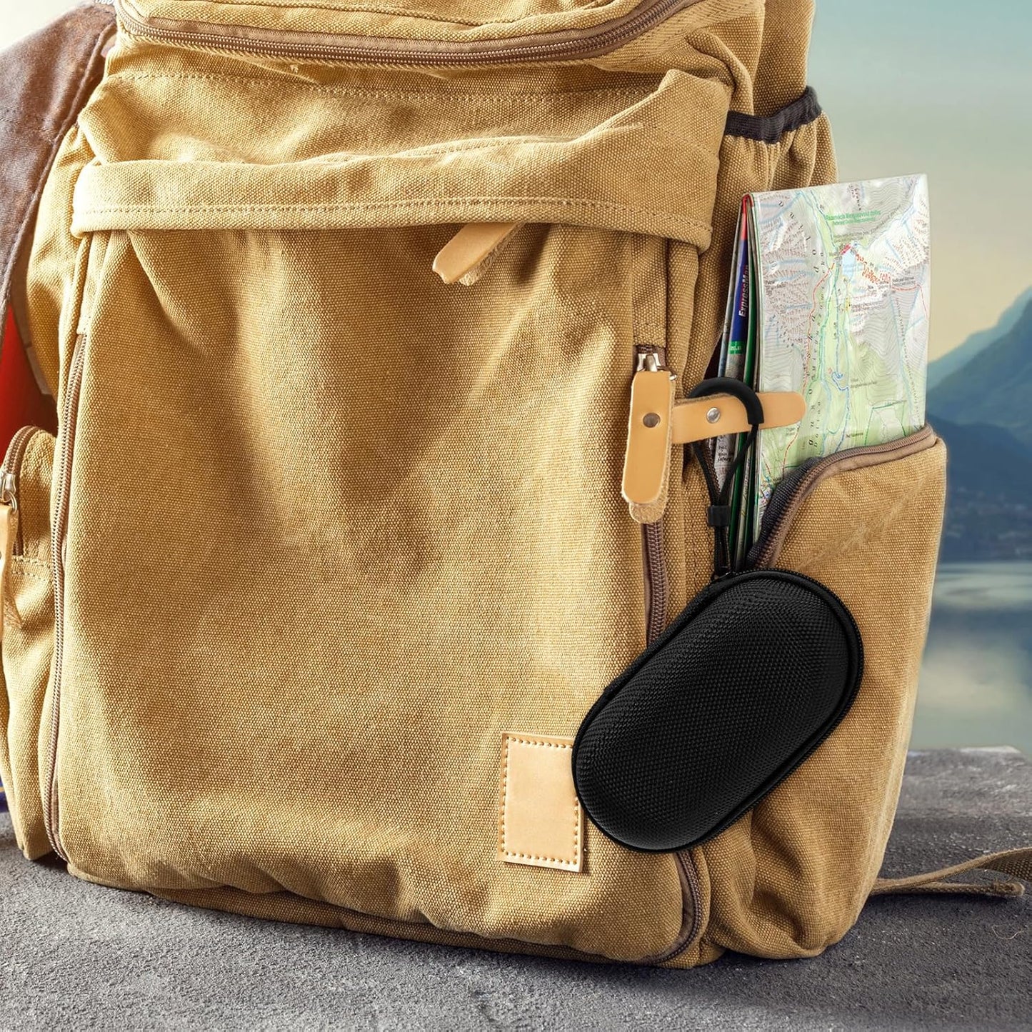 Matwsec MP3 Mini-Portable Case for Earphone Protective Hard Shell Travel Carrying Case Bag with Dual Zipper and Hook