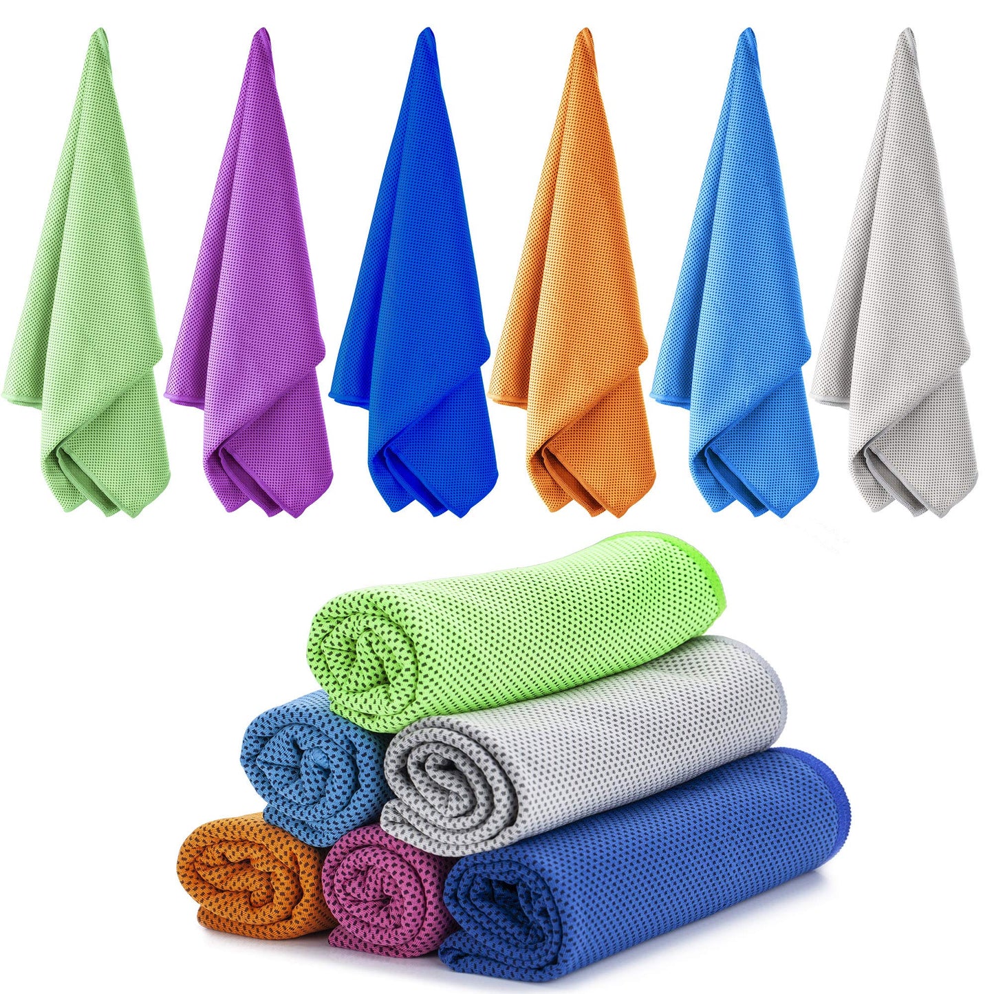 Ailawuu Cooling Towels 6Pack,Ice Towel for Neck and Face,Soft Breathable Chilly Microfiber Towel for Hot Weather,Camping,Workout,Sports,Yoga,Golf,Gym,Fitness