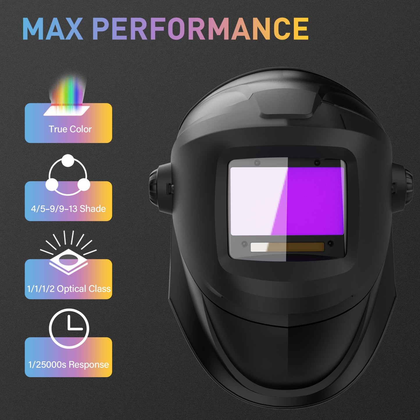 SparX Flip-up Auto Darkening Welding Helmet with Bluetooth Remote Control, Welding Mask 1/1/1/1 True Color 4 Arc Sensor Welder Mask