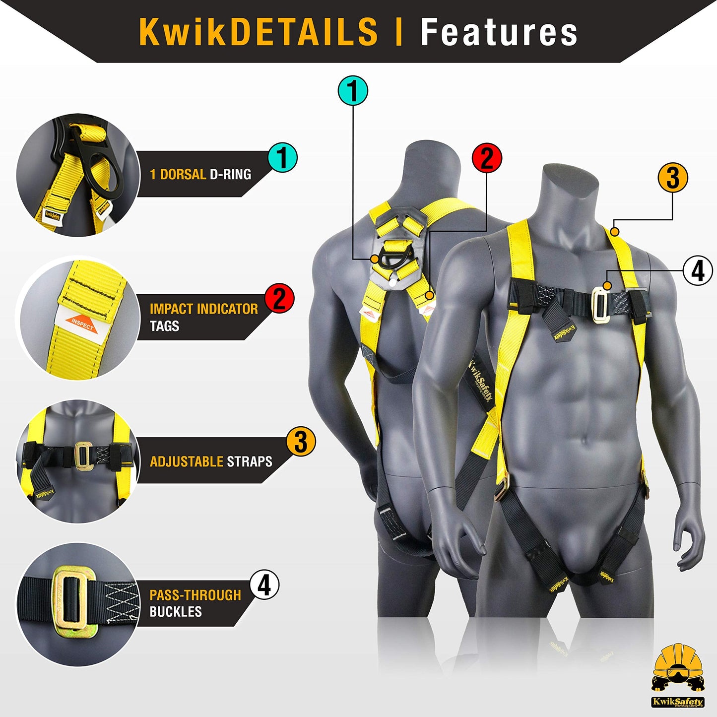 KwikSafety - Charlotte, NC - TSUNAMI BUNDLE [Premium BRAIDED ROPE] Vertical Lifeline, Safety Harness, Safety Lanyard, Cross Arm Strap, Tool Lanyard, Roof Anchor, 10L Dry Bag ANSI OSHA | 25 FT.