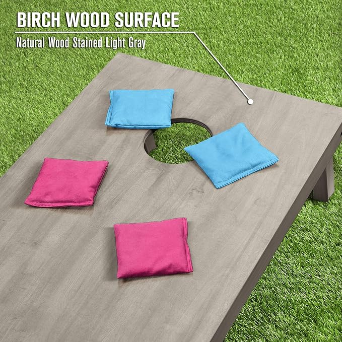 GoSports 4 ft x 2 ft Regulation Size Wooden Cornhole Boards Set - Includes Carrying Case and Bean Bags (Choose Your Colors) Over 100 Color Combinations