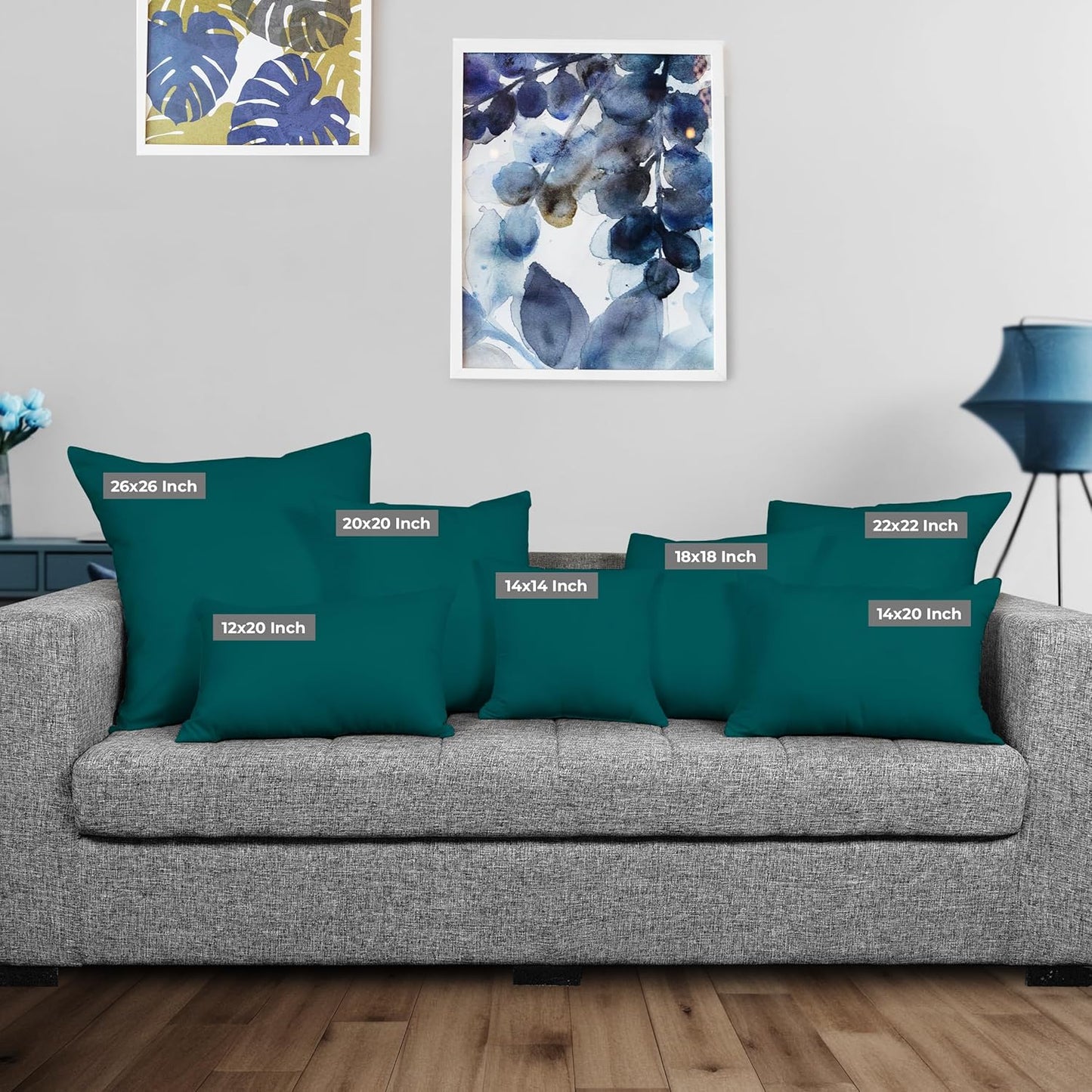 Utopia Bedding 12x20 Pillow Inserts - Set of 2 Dark Teal Decorative Throw Pillows | Soft & Fluffy Cushions for Bed, Sofa & Couch