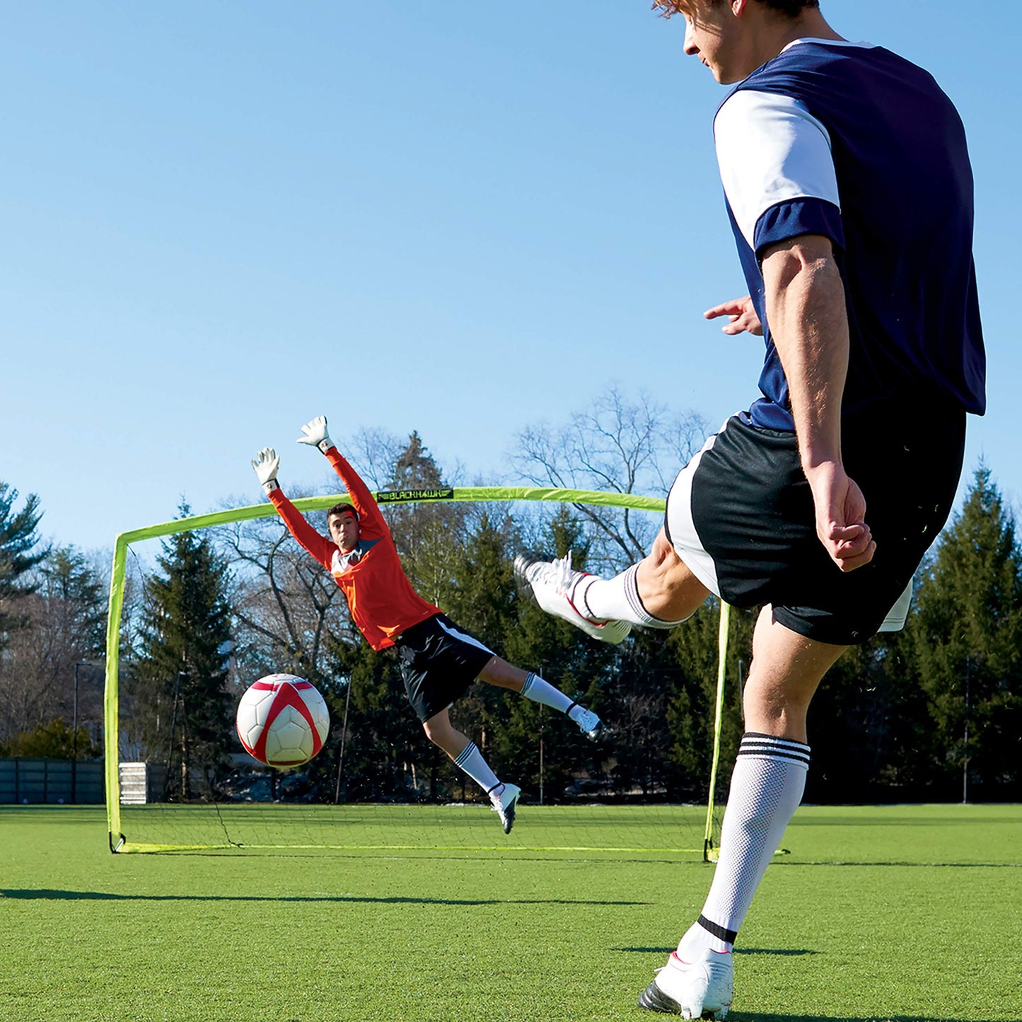 Franklin Sports Blackhawk Portable Soccer Goal, Optic Yellow, 12' x 6'