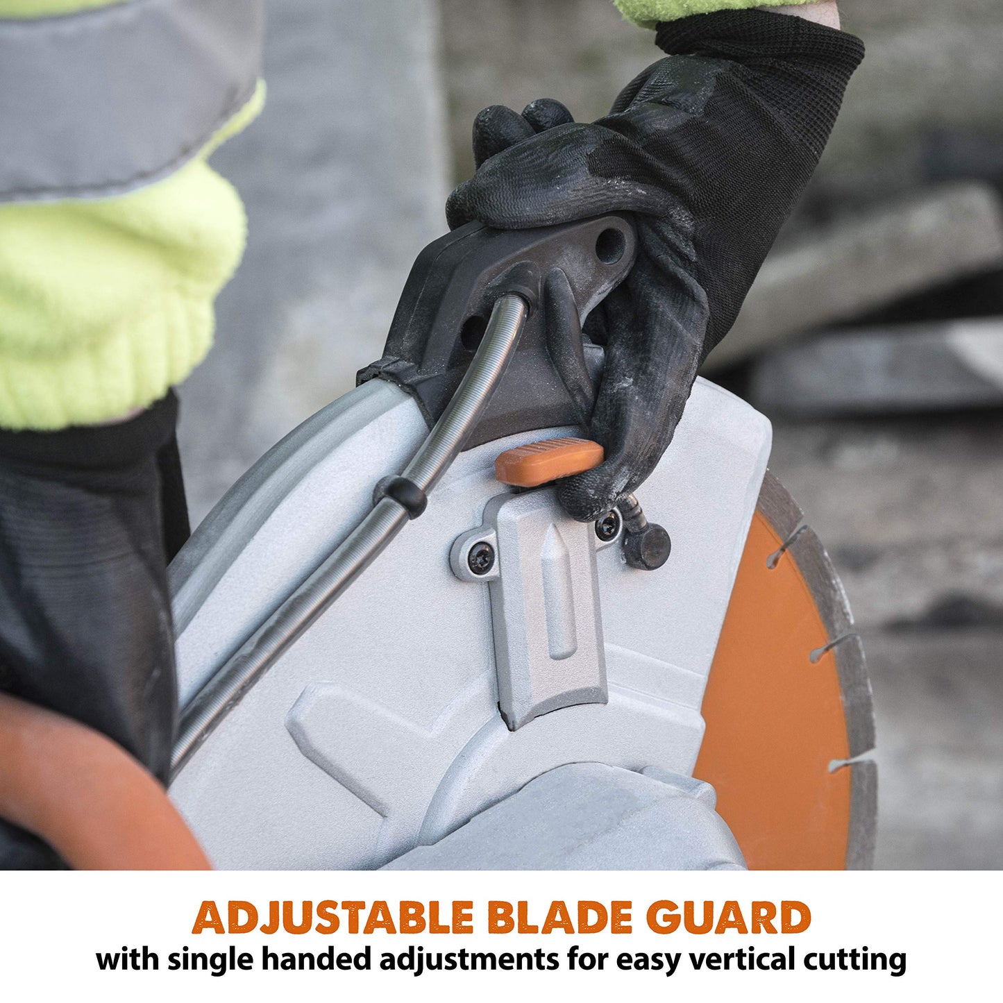 Evolution R12DCT 12 Inch Concrete Saw with Water Fed Dust Suppression (Aka Angle Grinder, Cut Off Saw, Masonry) Electric, No Gas, 4-1/2" Cut - Incl Premium Diamond Blade (Formerly R300DCT+)