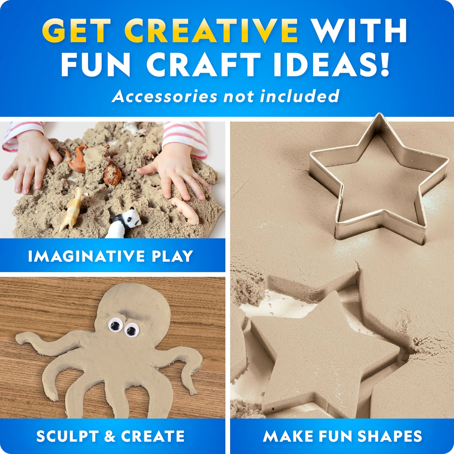 National Geographic Moon Sand - 24 Lbs. of Play Sand with Castle Molds (Natural) - A Fun No Mess Sensory Activity, Kids Play Set, Sensory Bin Filler