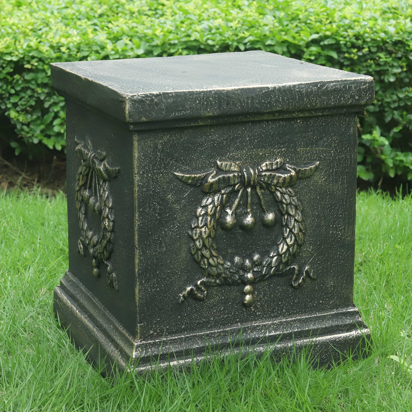GENUINQ Garden Ear of Wheat Pedestal Statue Outdoor Base Decorative Sculpture Garden Flower Pot Side Table Yard Patio Deck Home Hallway Sculpture
