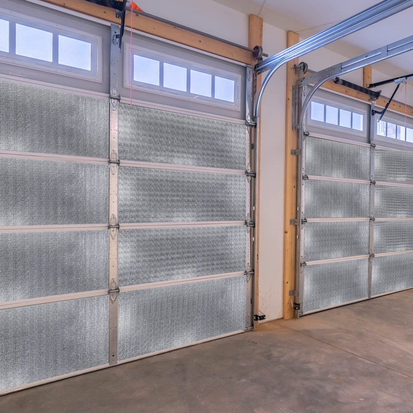 Gerrii 16 Pcs 16 P Garage Door Insulation Kit Double Bubble Insulation Panels Reflective Aluminum Radiant Thermal Winter Summer Barrier Sheets 100 Tape for Attic Garage Wall (20.5 x 54 Inch)