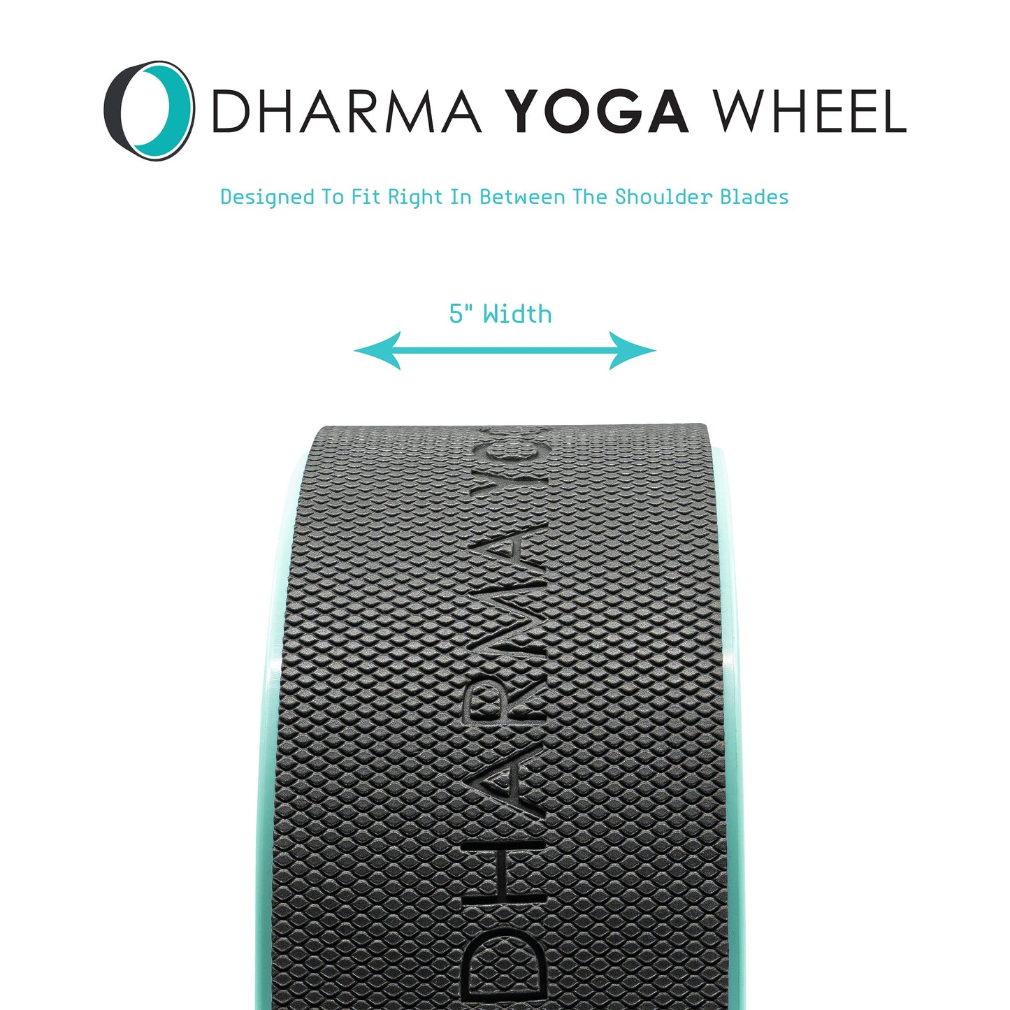 Dharma Yoga Wheel Basic - Spine Roller and Back Ring, Stretches Ligaments, Muscles with Foam Padding for Deeper Poses | Yogic Stretching and Alignment with Circle Design