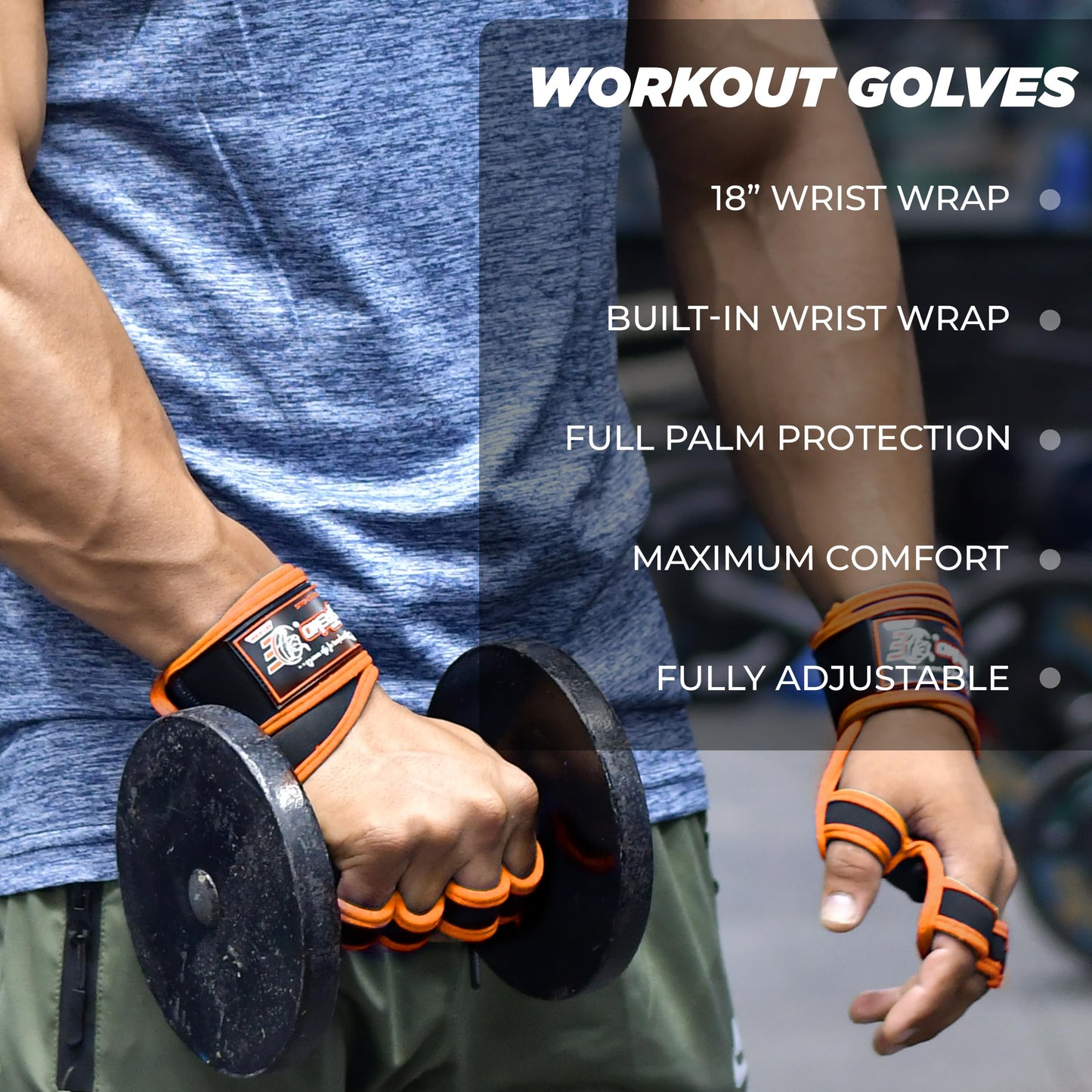 ESTREMO Workout Gloves for Men and Women, Weight Lifting Gym Gloves for Men with Excellent Grip & Wrist Wrap Support, Full Palm Protection for Weightlifting, Cycling, Training, Pull ups, Fitness