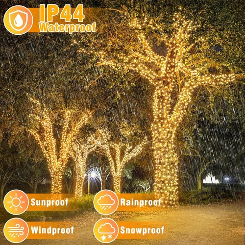 300 LED Christmas Lights by [Brand Name] - 100FT Waterproof String Lights | 8 Modes for Indoor & Outdoor Decor