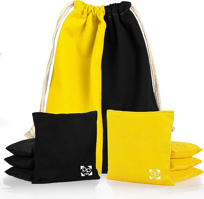 Professional Cornhole Bags - Set of 8 Regulation All Weather Double Sided - Sticky Side/Slick Side Bean Bags for Pro Corn Hole Game