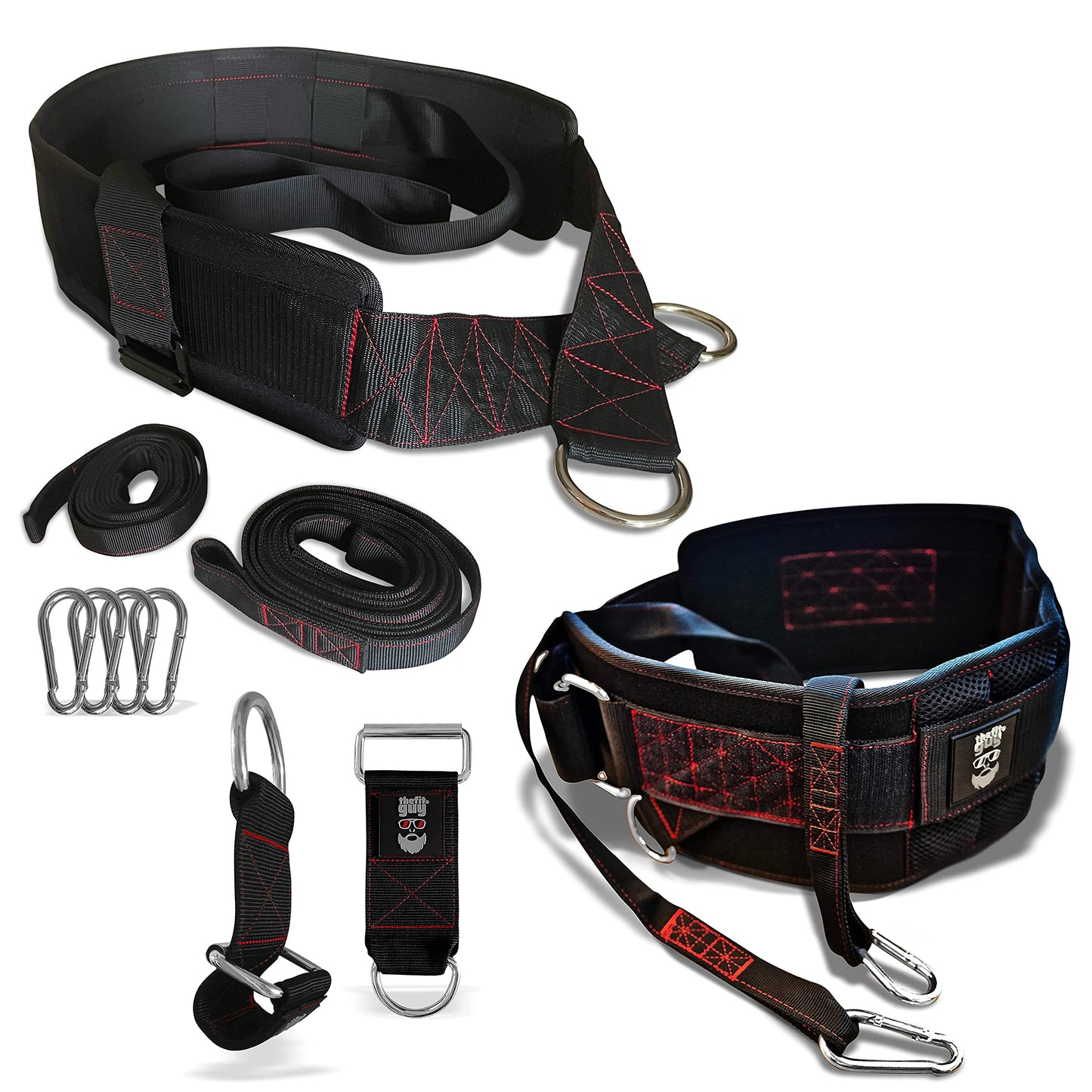 THEFITGUY Belt for Pulling Plus The Ultimate Dip Belt & Dumbbell Loading Straps Bundle