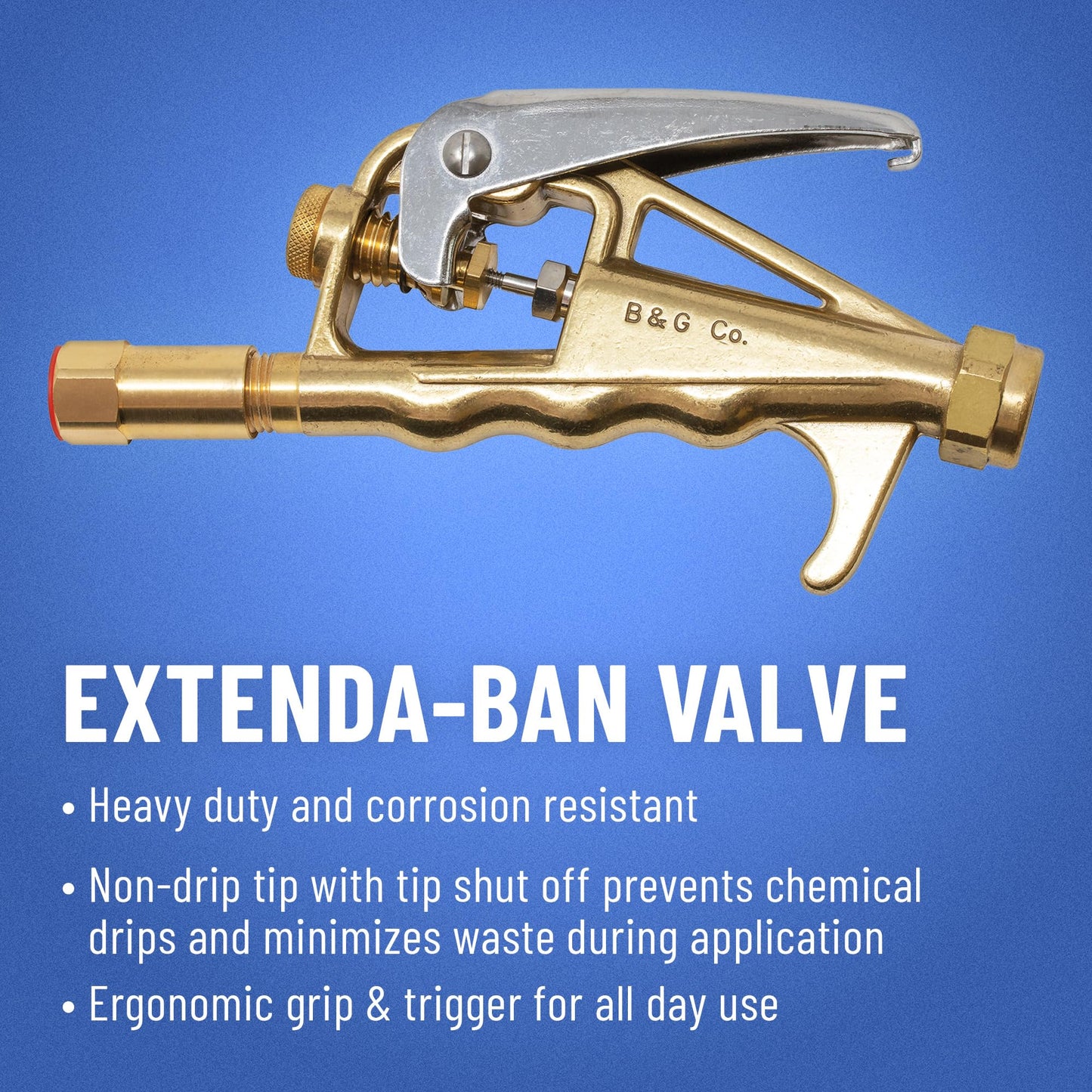 B&G - Primeline 1 Gallon Stainless Sprayer (N124-CC-18 Green) - Extenda-Ban Valve - 18" Brass Extension - 4-Way Crack & Crevice Tip - Durable, Precise, Field Repairable