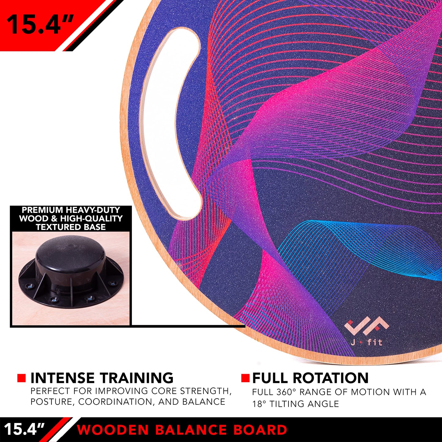 JFIT Balance Board, 15.4", Wave