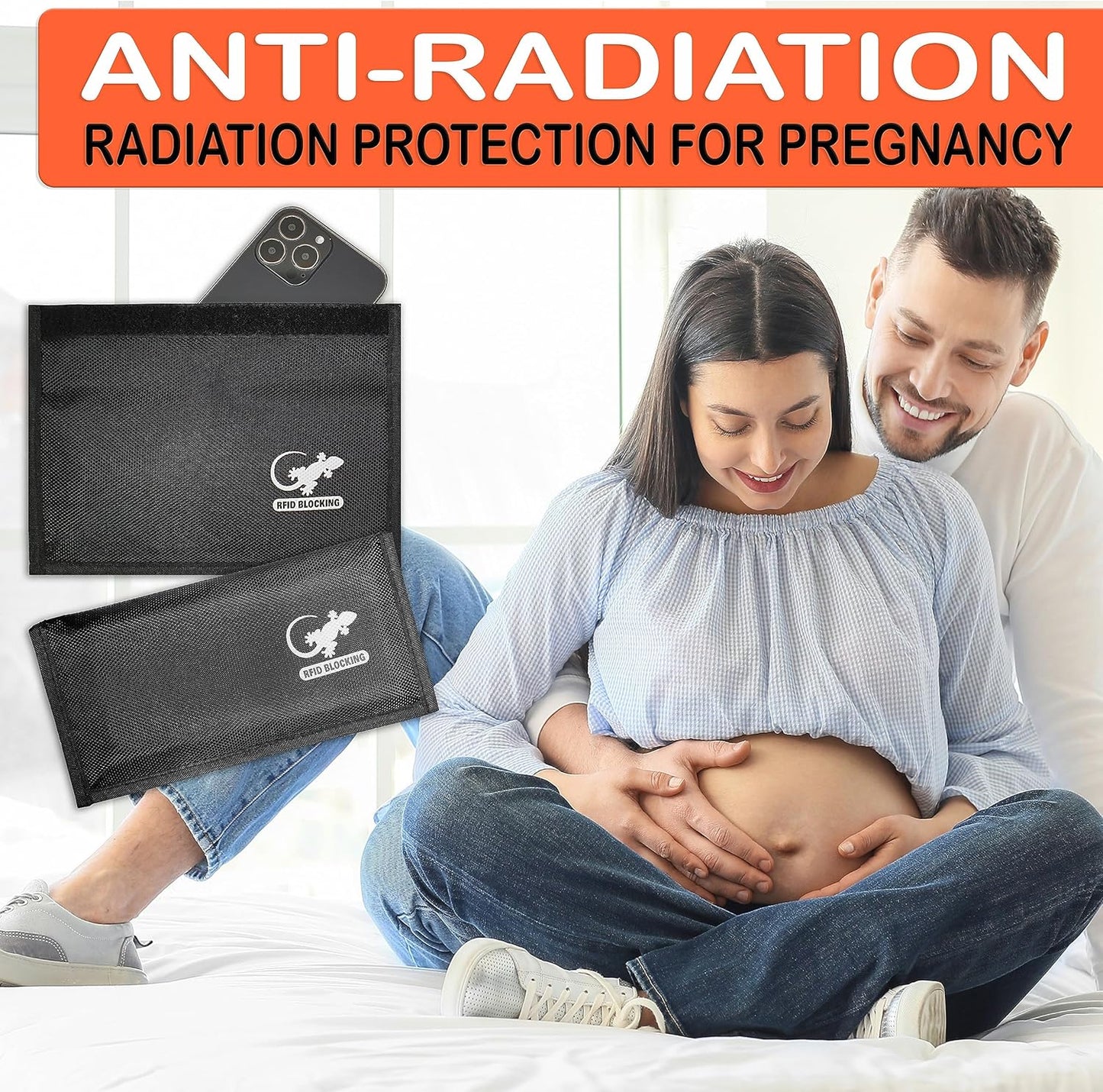 Gecko Travel Tech RFID Faraday Bag - GPS, RFID, and EMP Signal Blocker | Nylon Shielding Pouch for Cell Phone Privacy