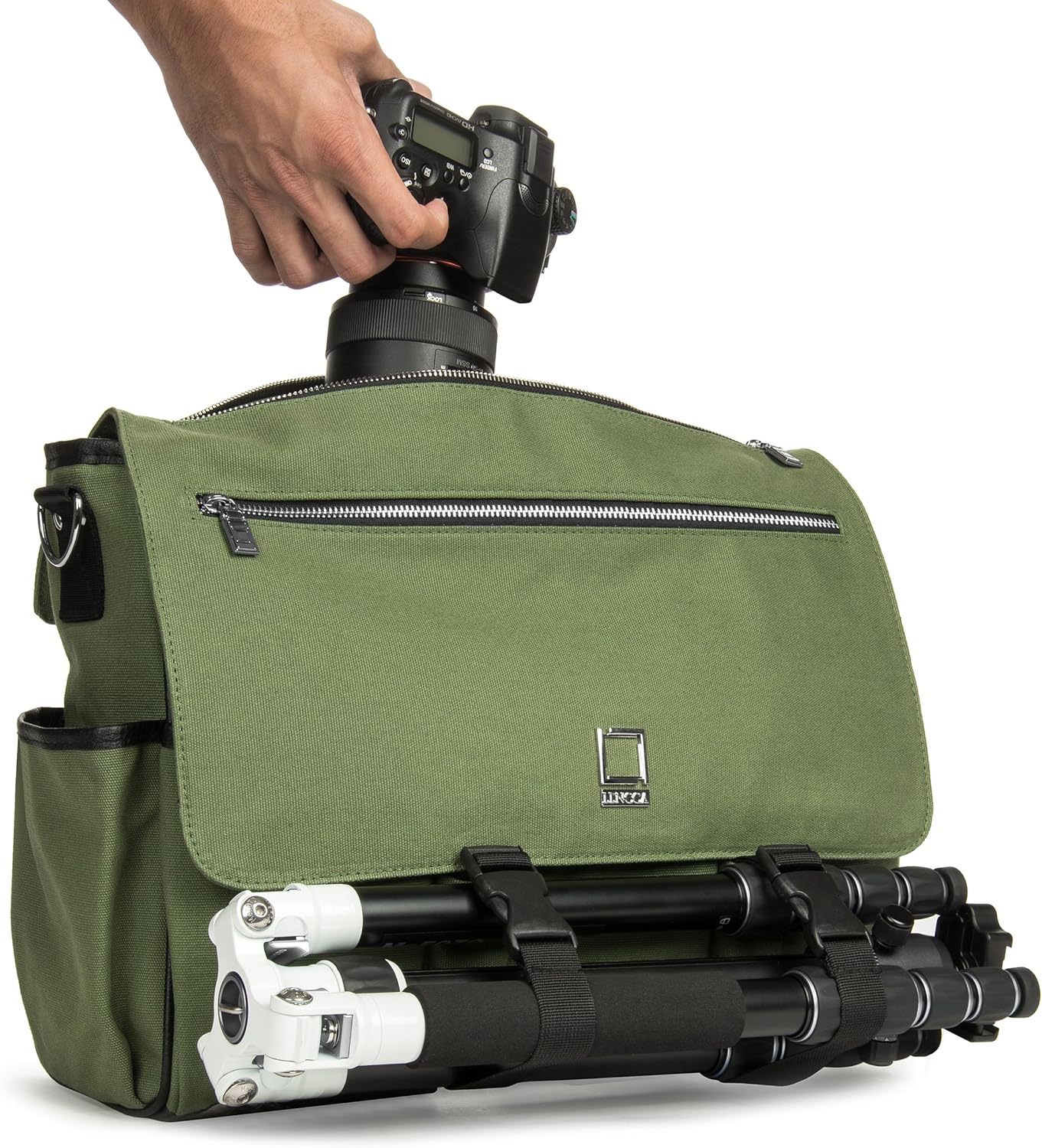 Lencca Waterproof Shoulder Messenger Camera Bag with Laptop Compartment for DSLR, Mirrorless Cameras