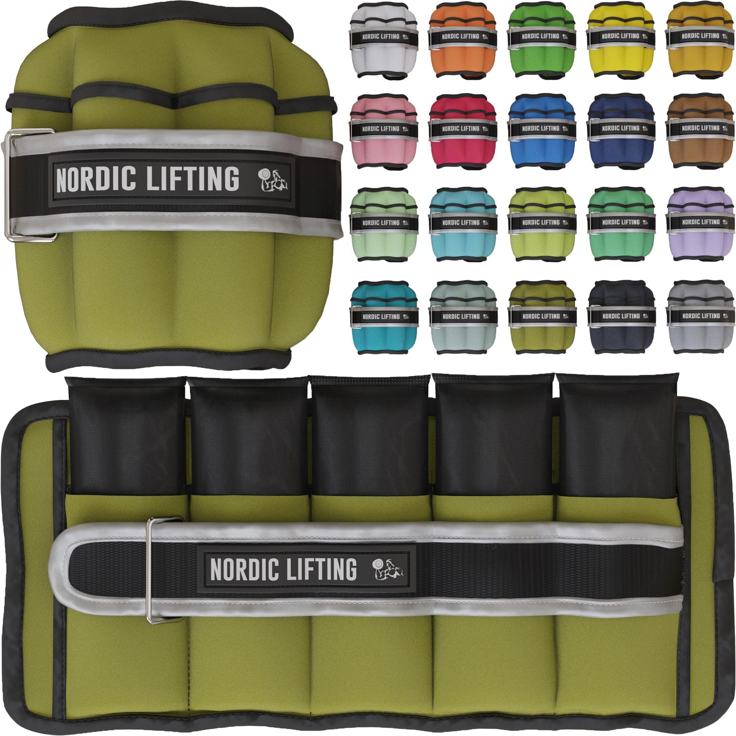 Nordic Lifting Adjustable Ankle Weights for Women & Men – 1 Pair (2–10 lbs) Wrist, Arm & Leg Weights for Gym, Yoga & Home Workouts – Secure Fit Strap Design – Durable Fitness Training Equipment