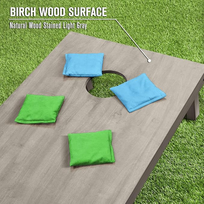 GoSports 4 ft x 2 ft Regulation Size Wooden Cornhole Boards Set - Includes Carrying Case and Bean Bags (Choose Your Colors) Over 100 Color Combinations