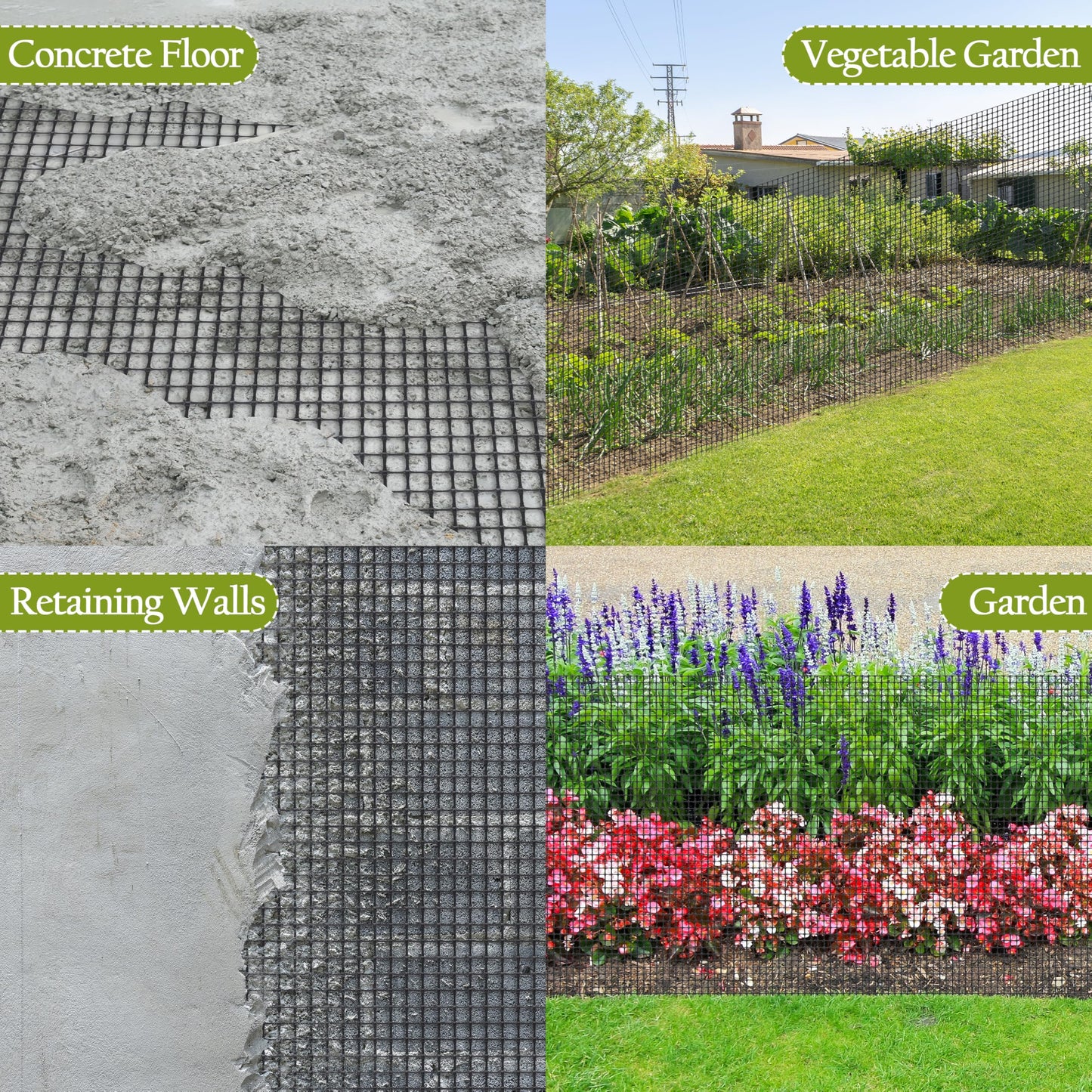 Goldshire 4ft × 50ft Bi-Directional Geogrid Roll – Driveway & Gravel Stabilization Grid Mesh, Geocell Ground Grid for Roadbed, Garden, Parking Area, Patio, Walkway