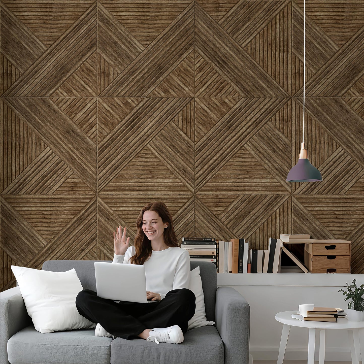 Acoustic Panels Sound Absorbing, 23.6×23.6 Inch 6 Pcs, Acoustic Wall Panels for Medium to Large Rooms, Decorative Sound Treatment for Echo Reduction in Home Offices, Bedrooms & Recording Studios