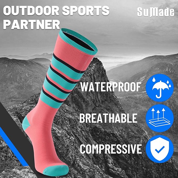 Waterproof Socks, Men Women Knee High Hiking Kayaking Socks 1 Pair