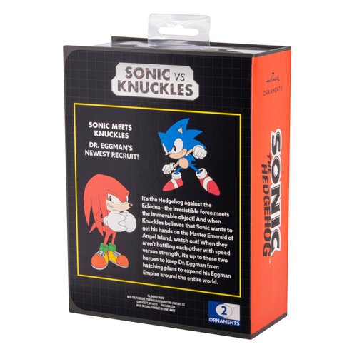 Hallmark Sonic The Hedgehog Sonic vs. Knuckles Christmas Ornaments, Set of 2, Gifts for Gamers